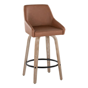 Hannah - Transitional Fixed Height Counter Stool With Swivel With Round Footrest (Set of 2) by Couch.com