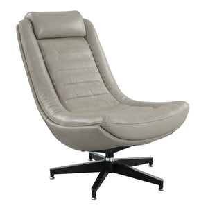 Piran - Top Grain Leather Accent Chair With Swivel - Twilight by Couch.com