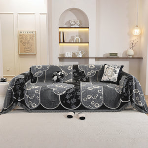 Modern Retro Sofa Throw - Decorative, Washable Chenille Blanket & Couch Protector