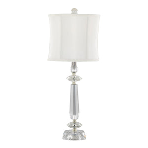 Karat - Contemporary Crystal Table Lamp (Set of 2) - Clear Crystal / Chrome / White Softback by Couch.com