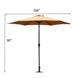9' Pole Umbrella With Carry Bag - Taupe by Couch.com