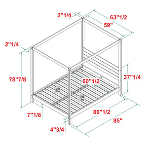 Canopy Bed Frame Modern Minimalist Boho by Couch.com