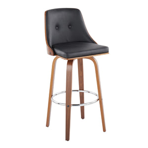 Gianna - Mid Century Modern Fixed Height Barstool With Swivel With Round Footrest (Set of 2) by Couch.com