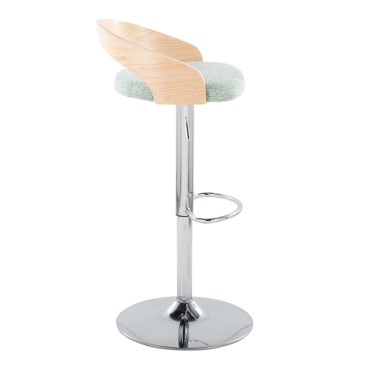 Grotto - Mid Century Modern Adjustable Height Barstool & Swivel With Oval Footrest (Set of 2) by Couch.com