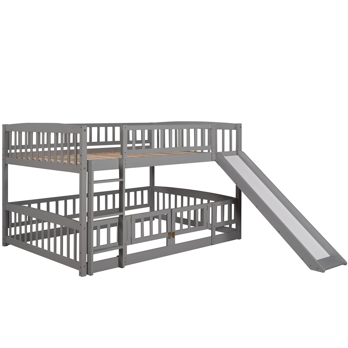Low Bunk Bed With Slide, Fence And Ladder by Couch.com