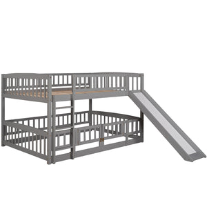 Low Bunk Bed With Slide, Fence And Ladder by Couch.com