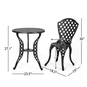Bono Metal Bistro Set - Black by Couch.com