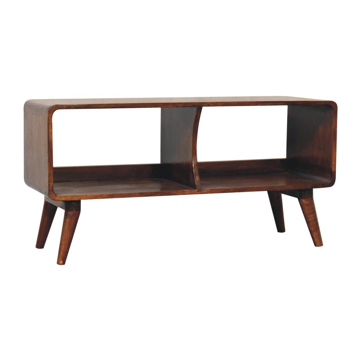 Curved Double Slot Media Unit - Dark Brown by Couch.com