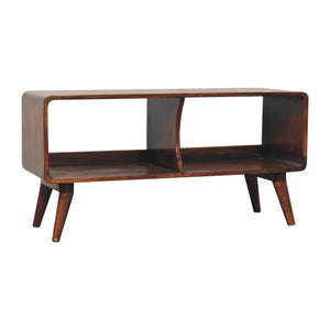 Curved Double Slot Media Unit - Dark Brown by Couch.com