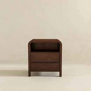 Lionel - Mid-Century Modern Nightstand 2 Drawer - Brown by Couch.com