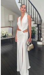 Deep V-Neck Slim Fit Dress