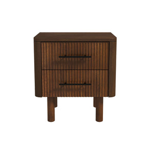 Logan - Mid-Century Modern Nightsd Bed Side Tables With 2 Drawers - Brown by Couch.com