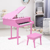 Musical Instrument Toy 30-Key Children Mini Grand Piano with Bench-Black