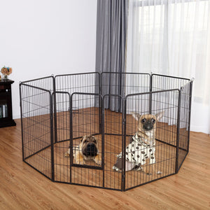 8 Metal Panel Heavy Duty Pet Playpen Dog Fence with Door-40 Inch