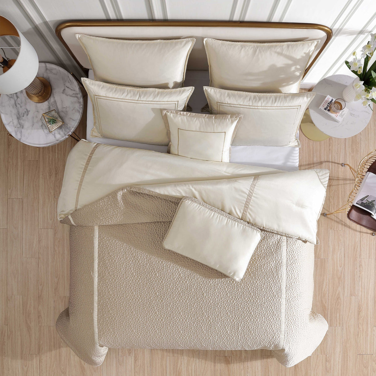 Rings 7 PC Reversible Matte Satin Comforter Set