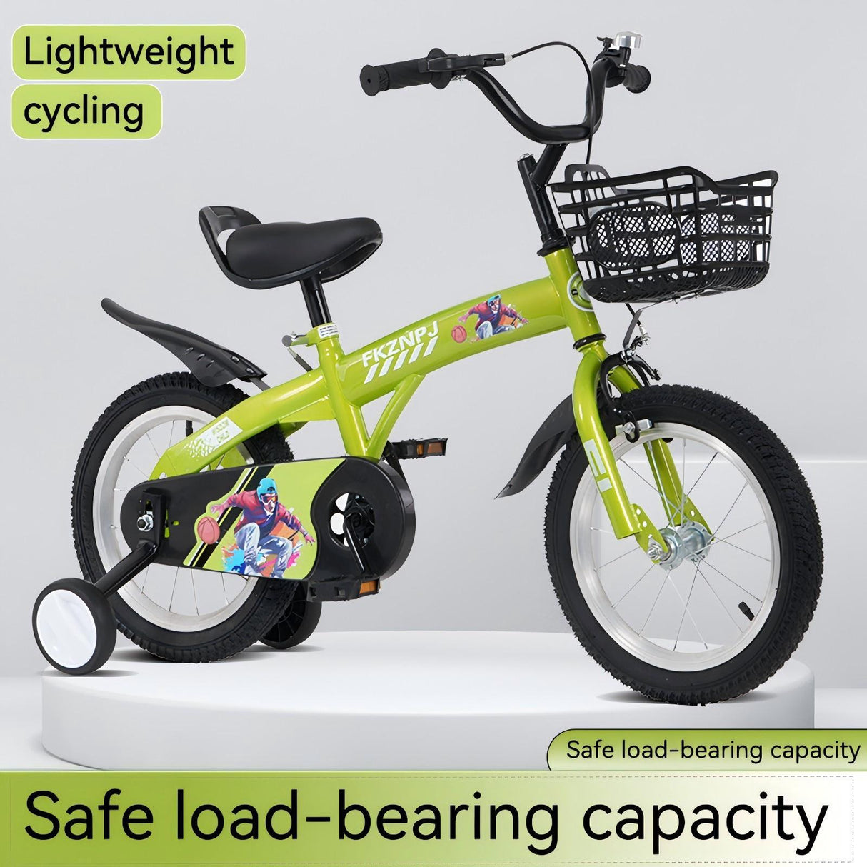 Fkznpj - 16" Sporty Kids Bike With Training Wheels And Stand Adjustable Saddle Suitable For Boys And Girls Aged 4 - 8 Years Tall Height 41 - 46" Available In A Variety Of Colors by Couch.com