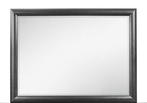 The Civic - Mirror features a large rectangular design with a dark, thick wooden frame. Its bright surface and elegant simplicity are accentuated against a plain white background.