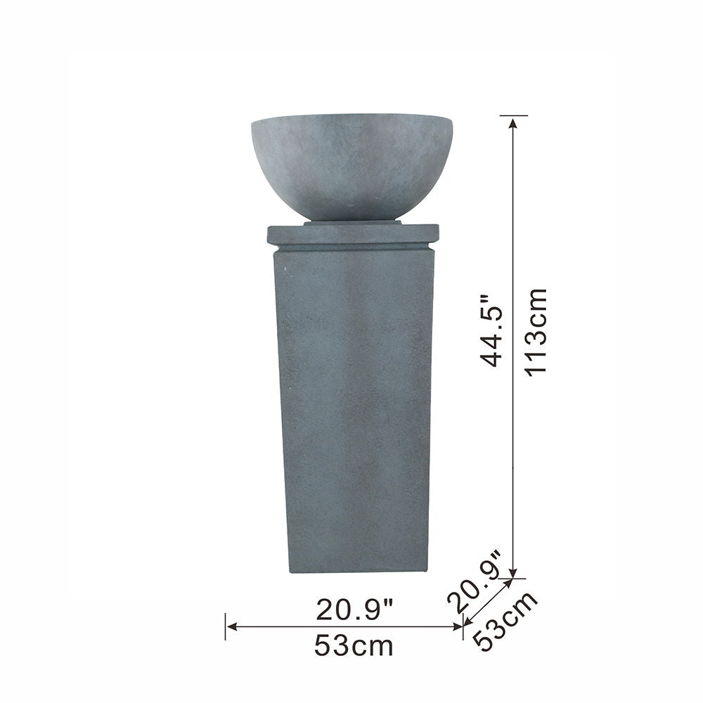 Zen Bowl Water Fountain Outdoor Bird Feeder and Garden Feature