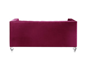 Heibero Loveseat - With 2 Pillows - Burgundy by Couch.com