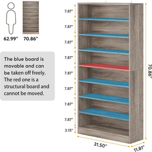 9 Tier Freestanding Shoe Cabinet with Open Design