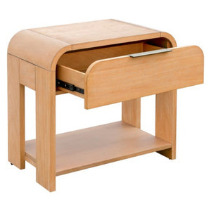 Modern 1 Drawer Waterfall Nightstand With Mid Century Design - Caramel Maple by Couch.com