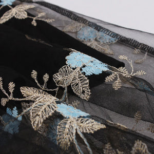 Elegant 1950s Embroidered Mesh Retro Party Dress