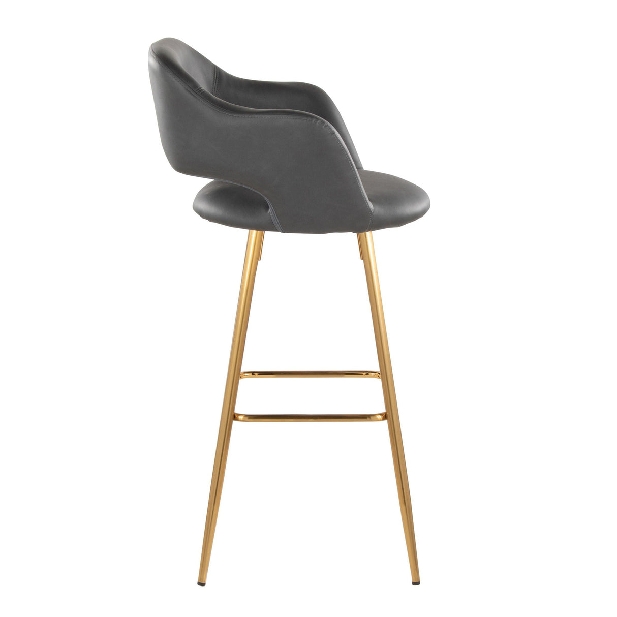Margarite - Contemporary Fixed Height Barstool With Footrest (Set of 2) With Square by Couch.com
