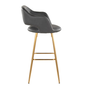 Margarite - Contemporary Fixed Height Barstool With Footrest (Set of 2) With Square by Couch.com