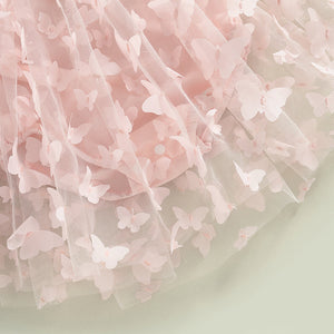 Children's Embroidered Butterfly Strap Skirt