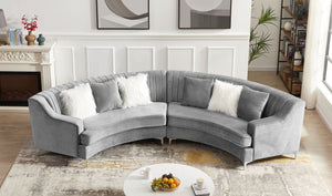 Velvet Curved Sofa by Couch.com