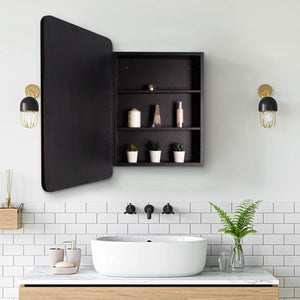 Metal Framed Wall Mount Or Recessed Bathroom Medicine Cabinet With Mirror by Couch.com