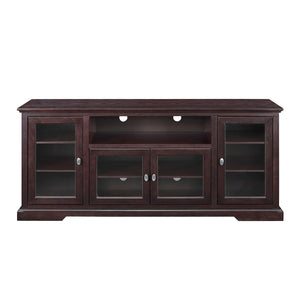 Transitional Classic 70" TV Stand For 80" TVs With 4 Glass Doors by Couch.com