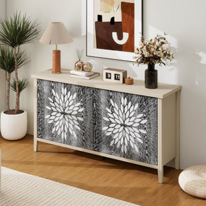 Sideboard Buffet Cabinet with 4 Doors and Adjustable Shelves