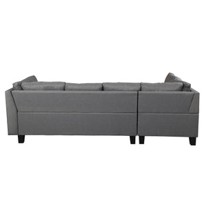 Sectional Sofa Set For Living Room With Right Hand Chaise Lounge And Storage Ottoman - Gray by Couch.com