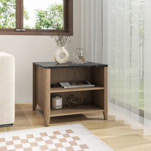 Wood Grain Coffee Table, Nightstand - Black / Tobacco by Couch.com