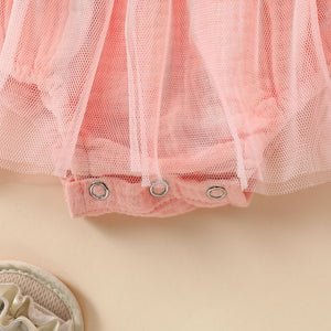 Towel Embroidery Mesh Slip Dress Bowknot Headband Two-piece Set