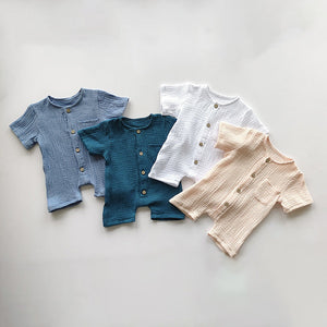 Fashion Casual Infant Summer Short-sleeved Rompers
