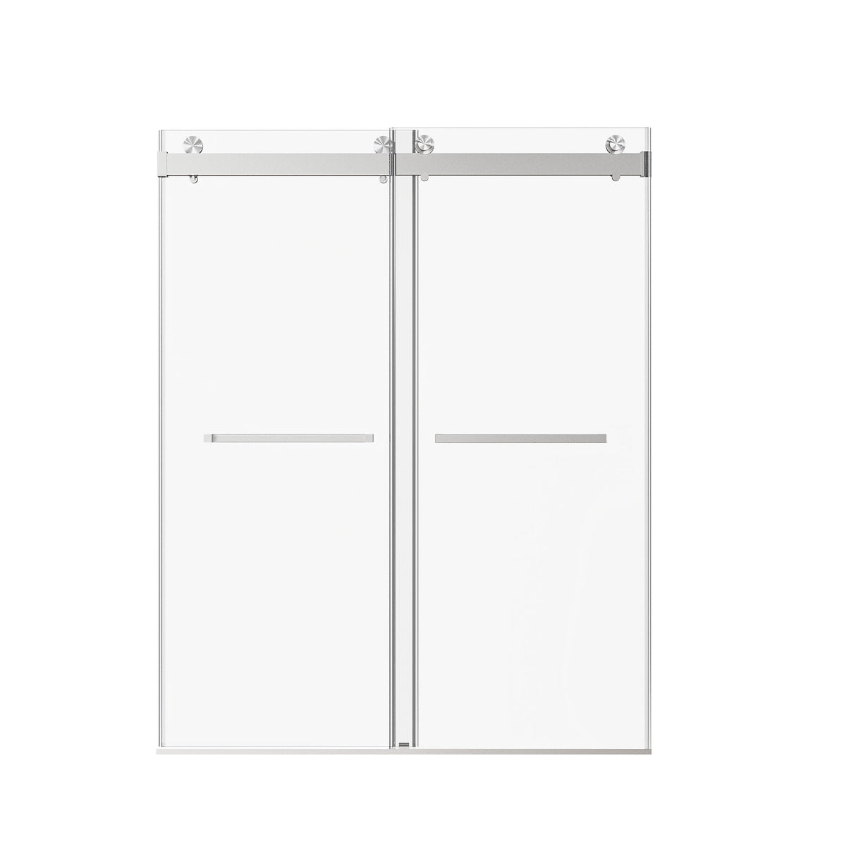 Frameless Double Sliding Soft-Close Shower Door, 3 / 8" (10Mm) Thick SGCC Tempered Glass Door, Matte by Couch.com