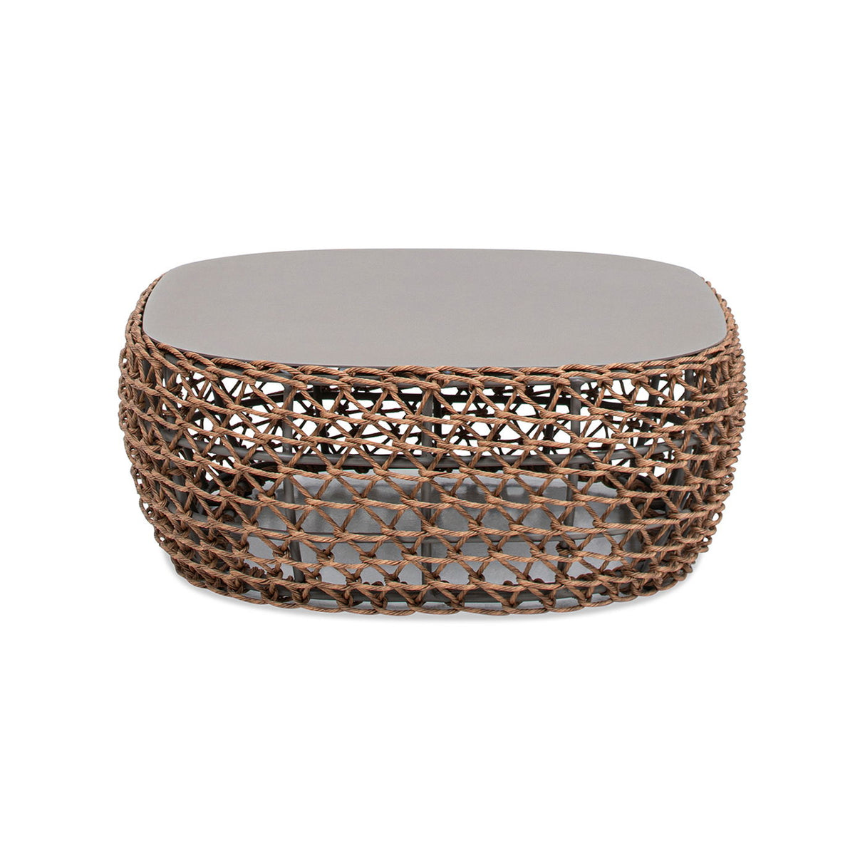 Willow - Oval Woven Patio Coffee Table, Wicker Frame by Couch.com