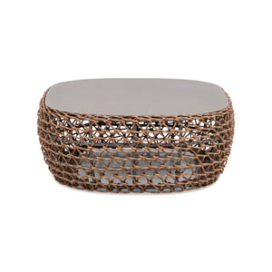 Willow - Oval Woven Patio Coffee Table, Wicker Frame by Couch.com