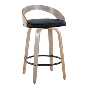 Grotto - Mid Century Modern Fixed Height Counter Stool With Swivel With Round Footrest (Set of 2) by Couch.com