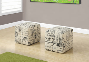 Pouf, Footrest, Foot Stool, Transitional (Set of 2) - Beige by Couch.com