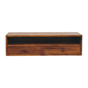 Lunar - 2 Drawer Wall Mounted Media Unit - Brown by Couch.com