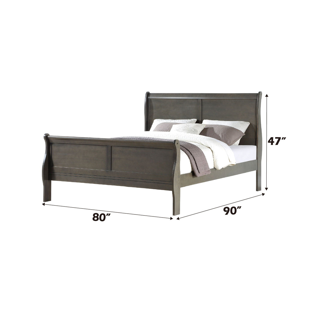 Louis Philippe Sleigh Style Bed