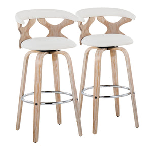 Gardenia - Contemporary Fixed Height Barstool With Swivel With Round Footrest (Set of 2) by Couch.com