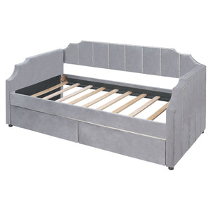 Upholstered Daybed With Drawers, Slat Support by Couch.com
