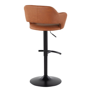 Margarite - Contemporary Adjustable Barstool With Swivel With Rounded T Footrest (Set of 2) by Couch.com