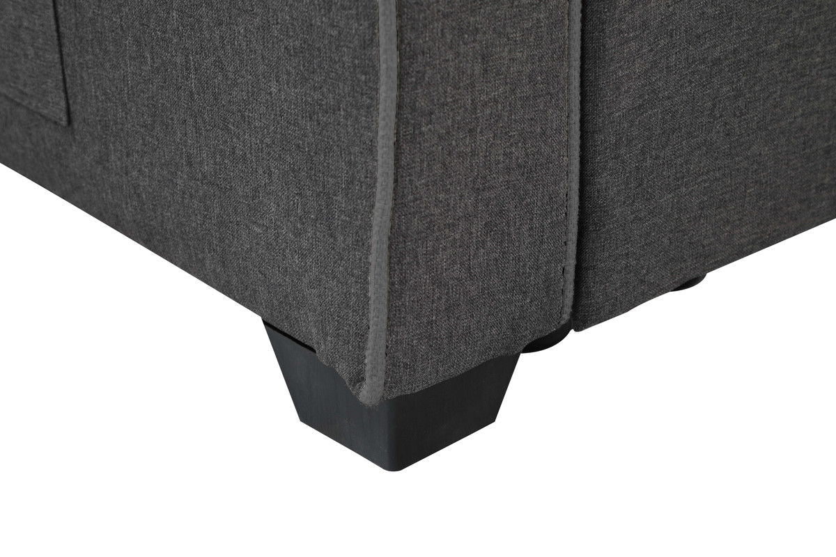William - Modern Fabric Sleeper Sofa With 2 USB Charging Ports And 4 Accent Pillows - Gray by Couch.com