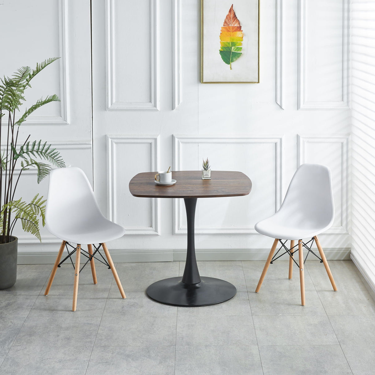 5 Pieces Table And Chair Dining Sets, Kitchen Sets, Coffee Sets, MDF Table And Chair - White by Couch.com