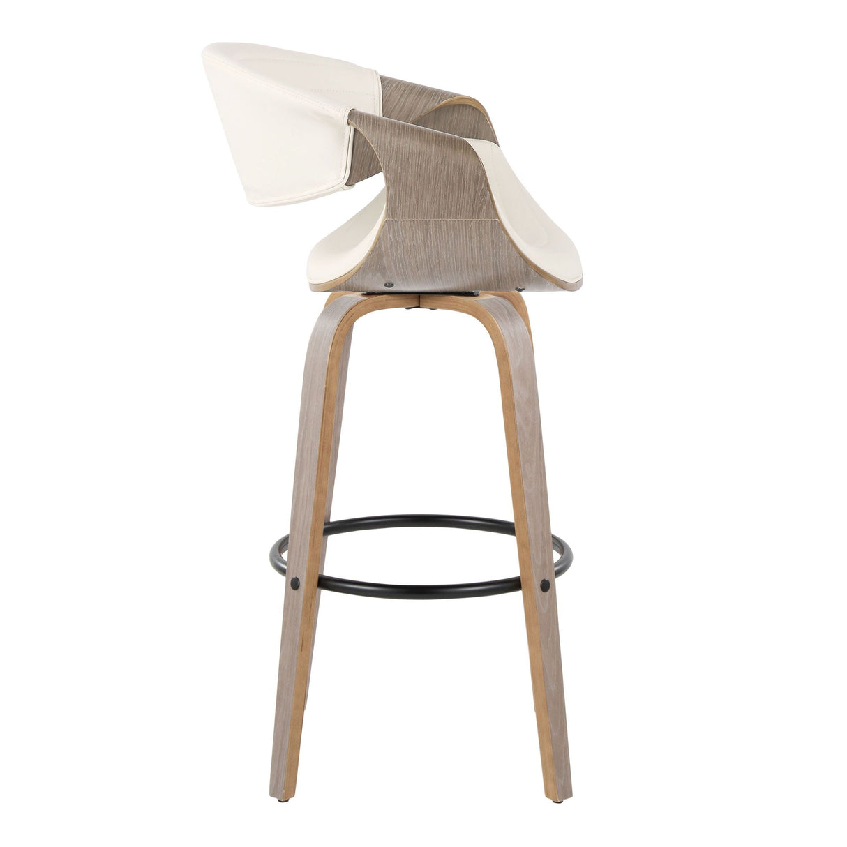 Symphony - Mid-Century Modern Fixed Height Barstool With Swivel With Round Footrest (Set of 2) by Couch.com